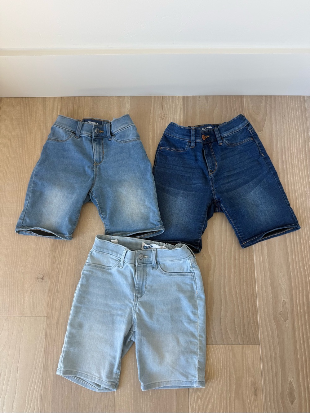 Old Navy Kids Denim Shorts Trio - Light Blue, Medium Blue & Dark Blue
